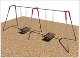 2 Bay ADA Swing Set with 2 wheelchair platforms